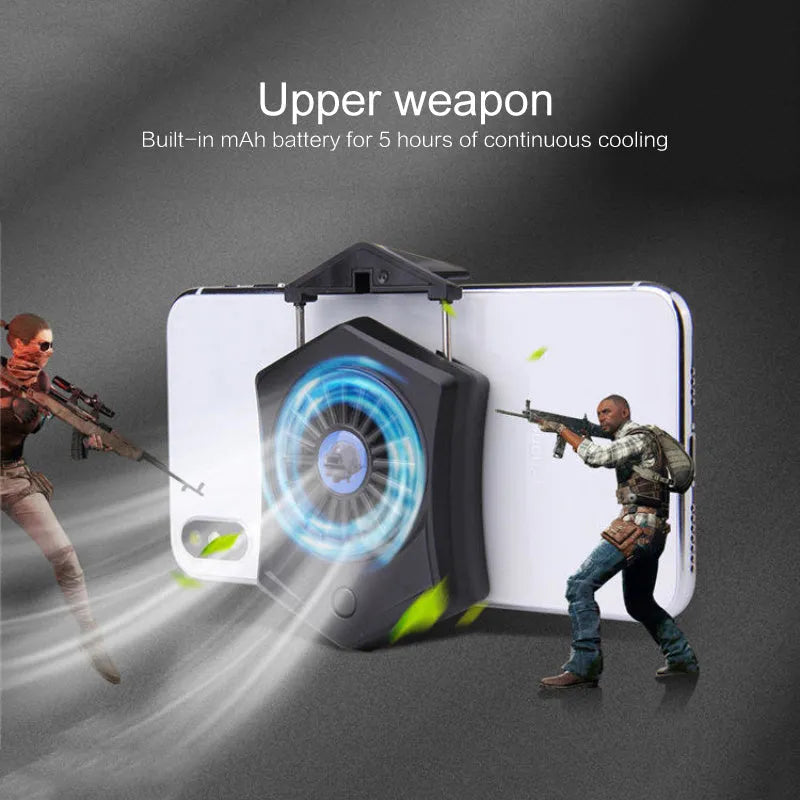 Black and white mobile phone radiator with USB interface for gaming device cooling