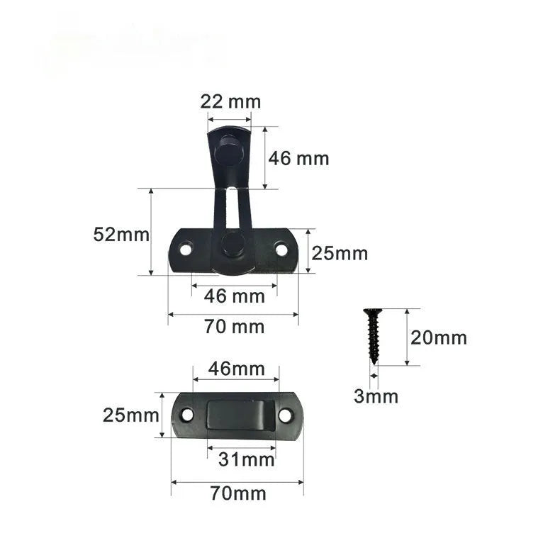 American style 90 degree sliding door hasp lock with steel shackle for warehouse or barn.