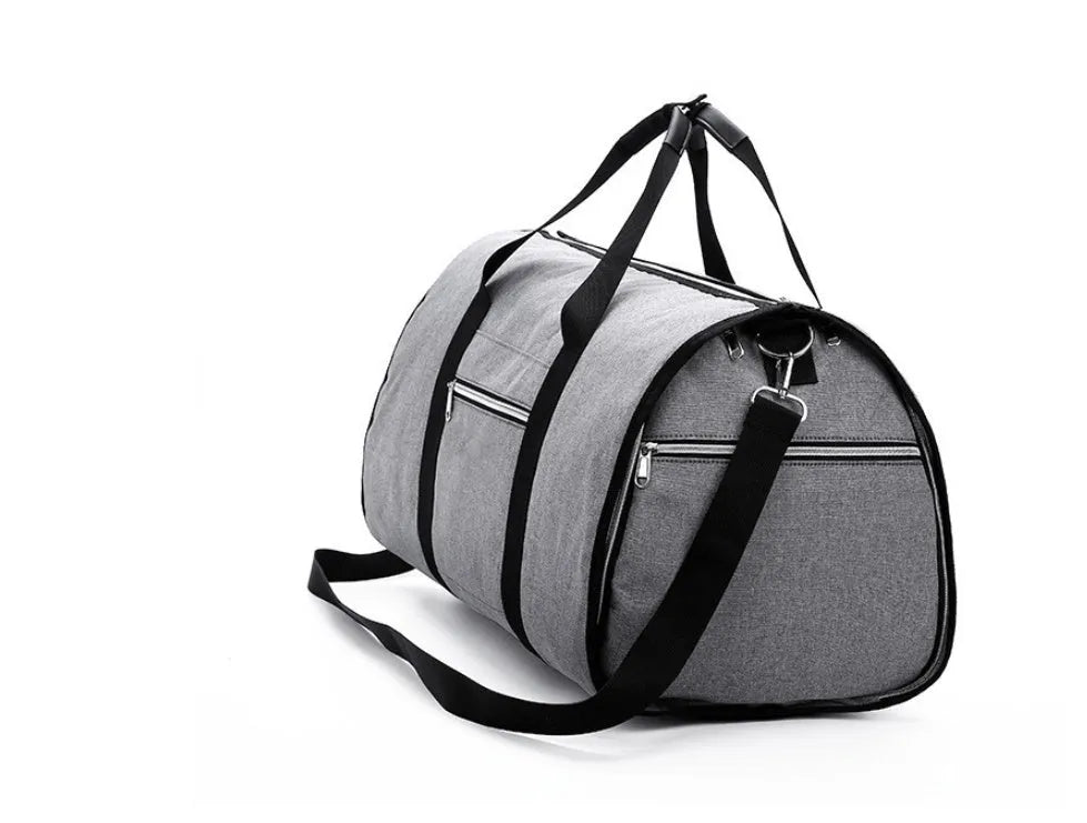 Medium cylinder travel bag in Oxford cloth, shown in black, with zipper opening and cylindrical shape.