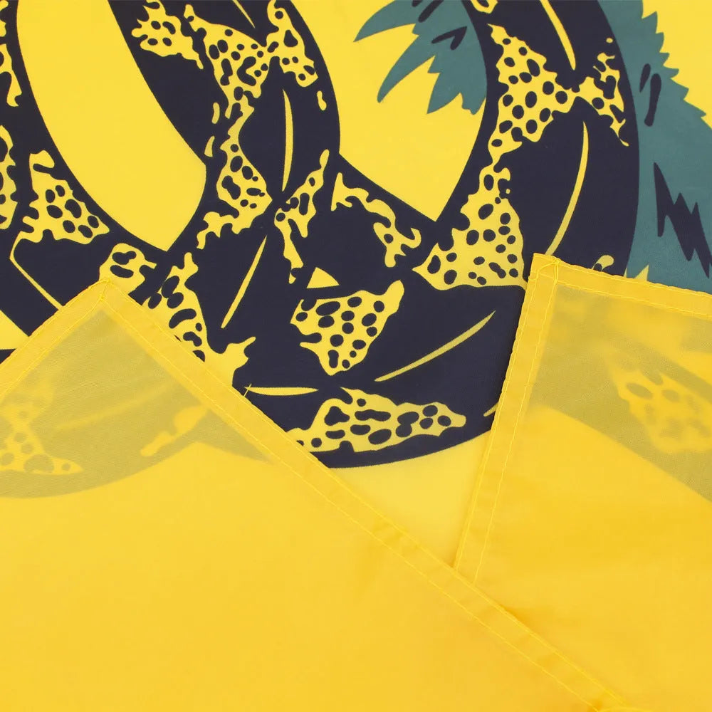 Yellow polyester screen-printed home garden decoration flag measuring 90x150cm