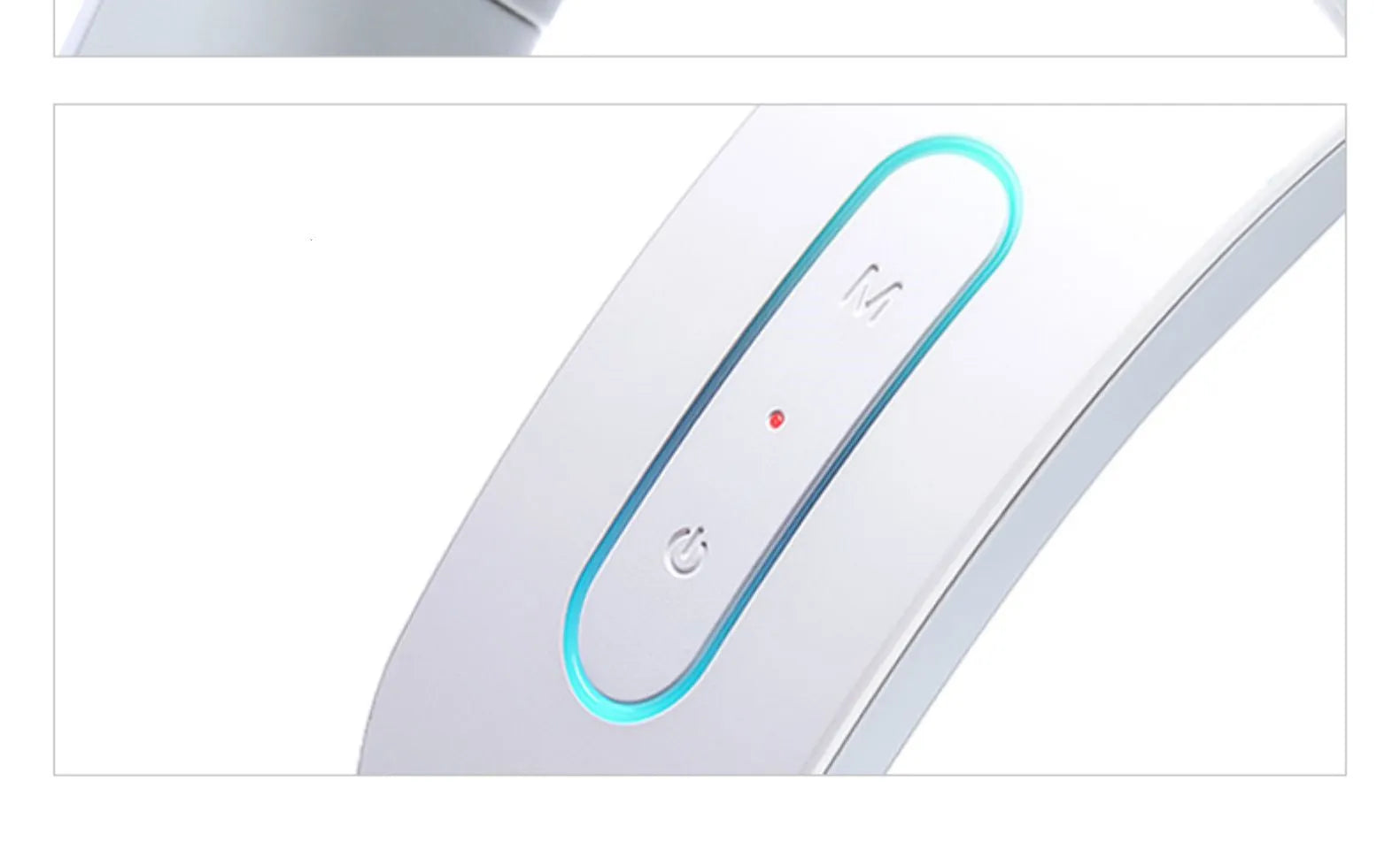 White electric acupressure massager showing control buttons and heat function for back neck shoulder pain relief