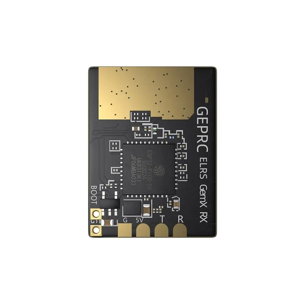 GE Pu dual-frequency ELRS receiver with T-shaped antennas for FPV drone control systems