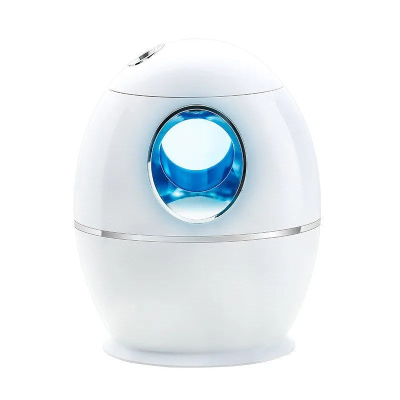 White columnar air disinfection humidifier with USB cable and mechanical control panel