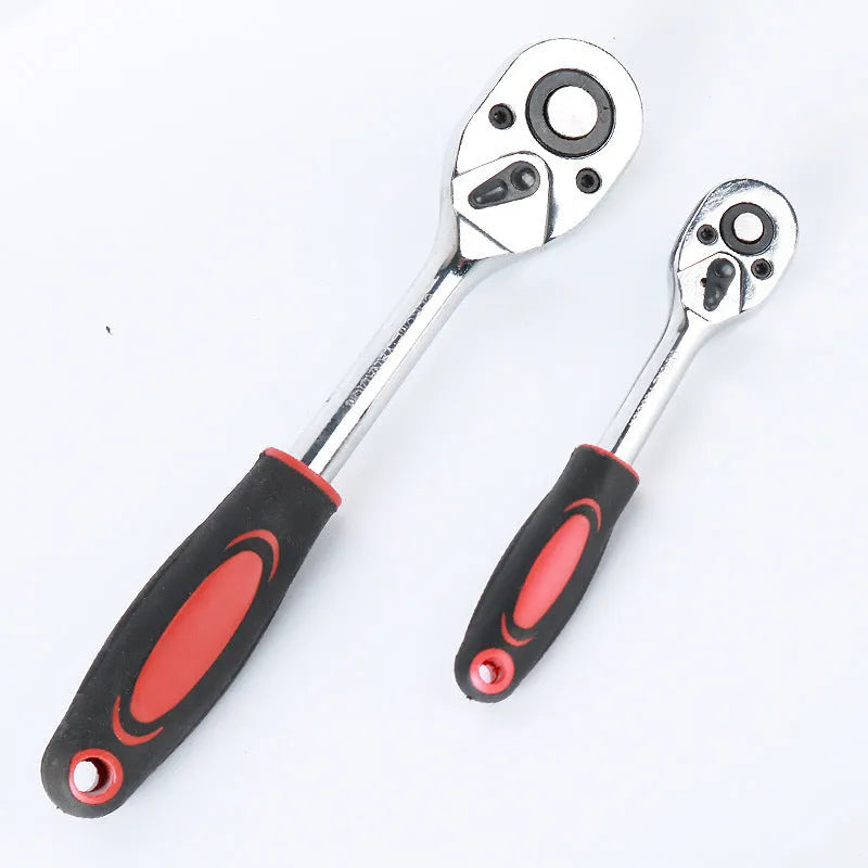 61-piece auto repair tool set with chrome vanadium steel sockets and wrenches for mechanical work