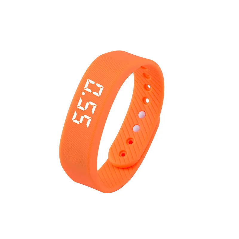 3D smart sports pedometer bracelet with 1.8 inch screen, silicone wristband, black colour
