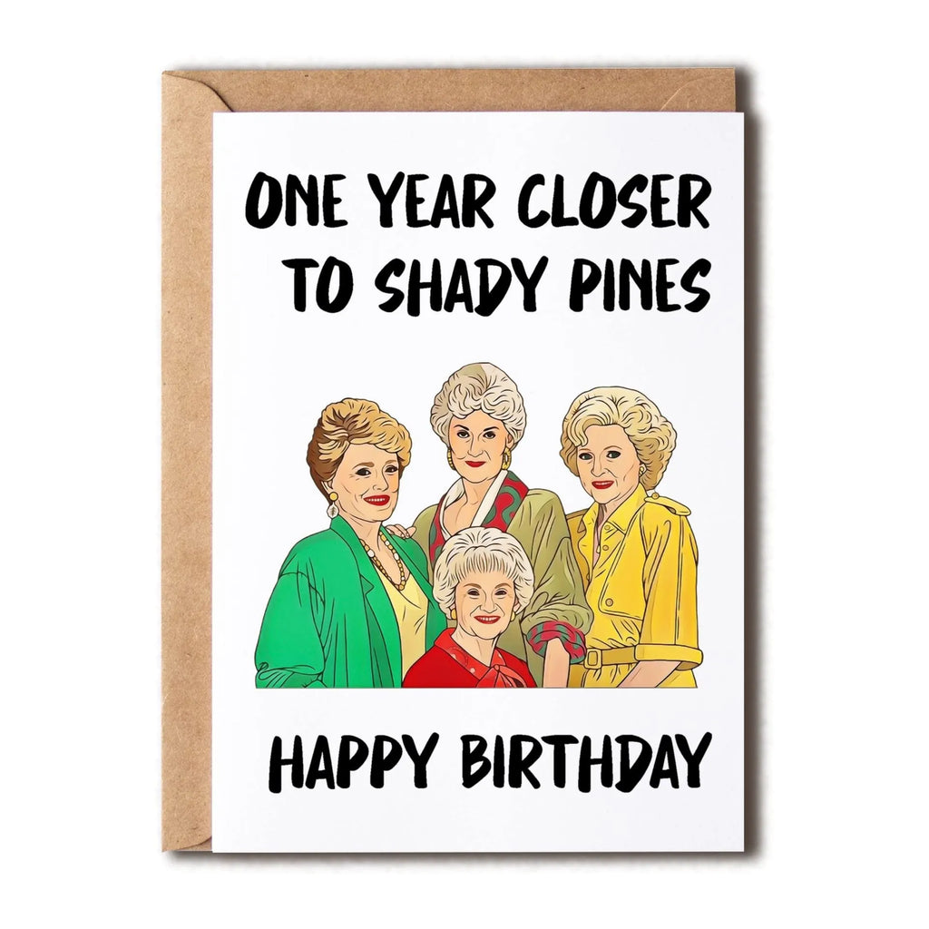 Simple modern birthday greeting card with a choice of coloured envelopes in two sizes.