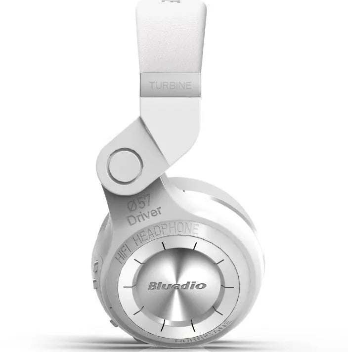 Blue String T2 black and white Bluetooth headphones with metal folding mechanism and large 57mm drivers