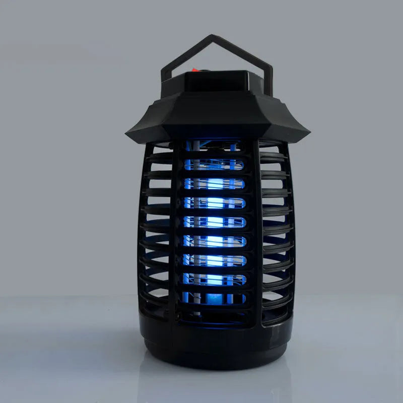 Black aromatherapy mosquito lamp for indoor insect control with UV or LED tube options