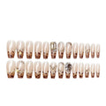 Leopard print stud set for ladies with nail-finished flash texture on plastic armour