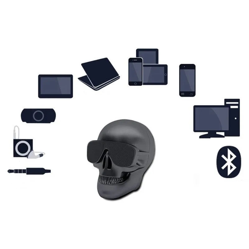Limited edition skull-shaped wireless Bluetooth speaker in selected colour