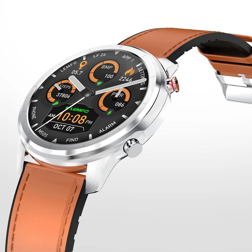 LEMFO LF26 smart bracelet with 1.3-inch screen showing touch and button controls