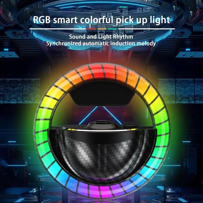 Compact black aromatherapy rhythm lamp with LED lighting and round perfume seat
