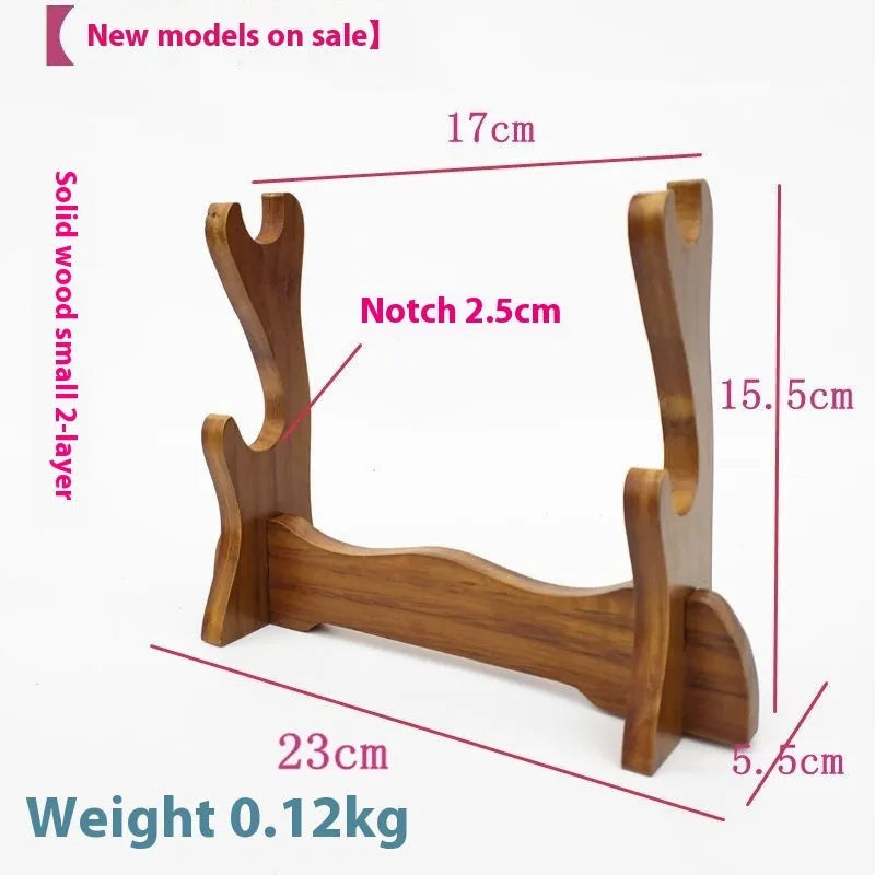 Chinese style wooden shelf bracket with multiple layers for display.