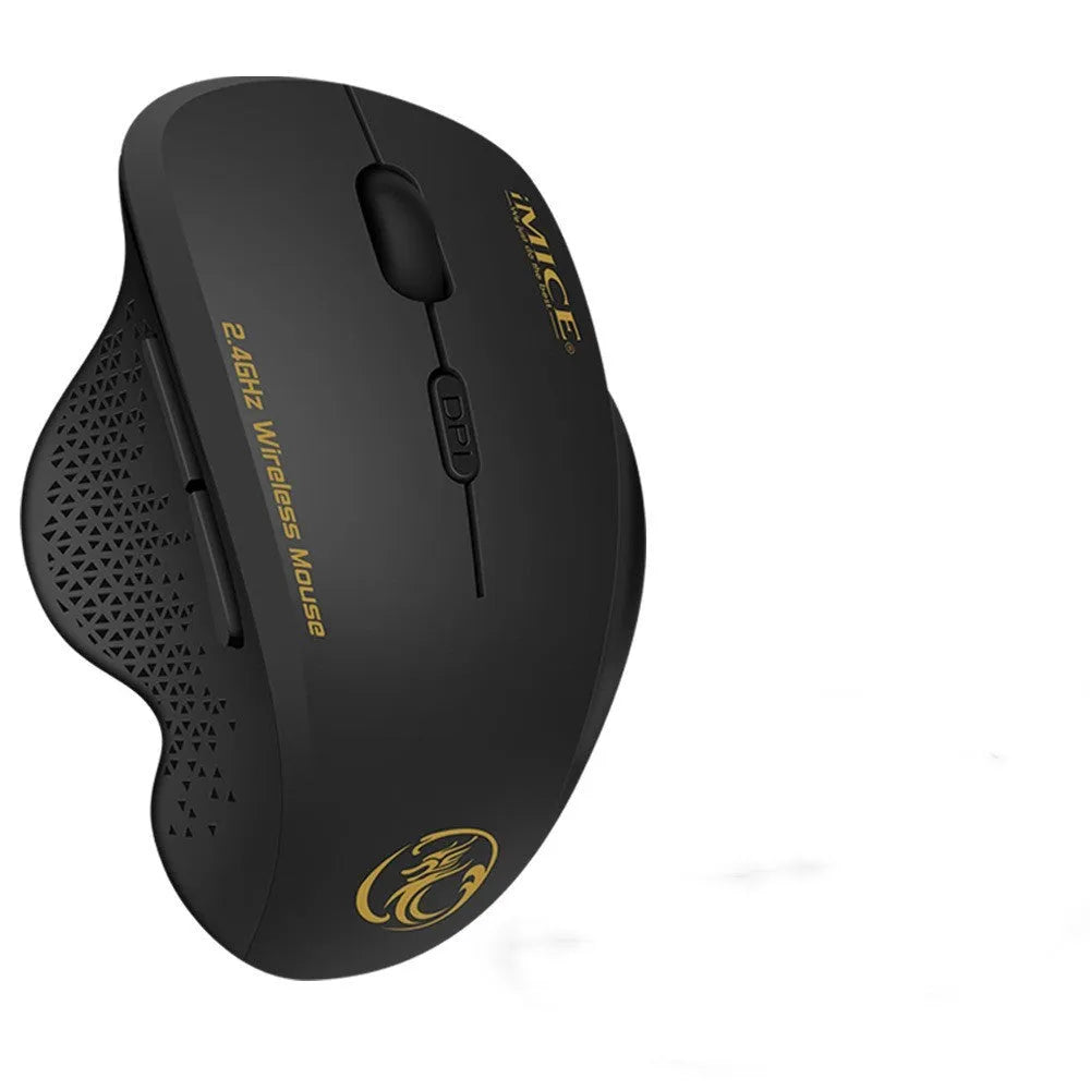2.4G wireless mouse with 6 buttons in black, for laptop and notebook computers, 113x80x48mm