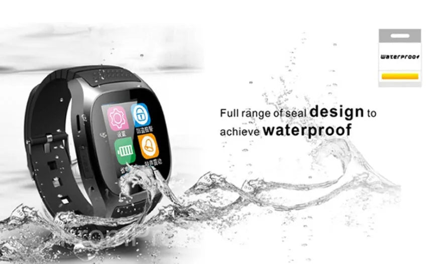 Smart Bluetooth sports watch in white, blue or black colours compatible with iPhone and Android