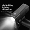Bicycle headlight with LED and quick release strap bracket for handlebar mounting