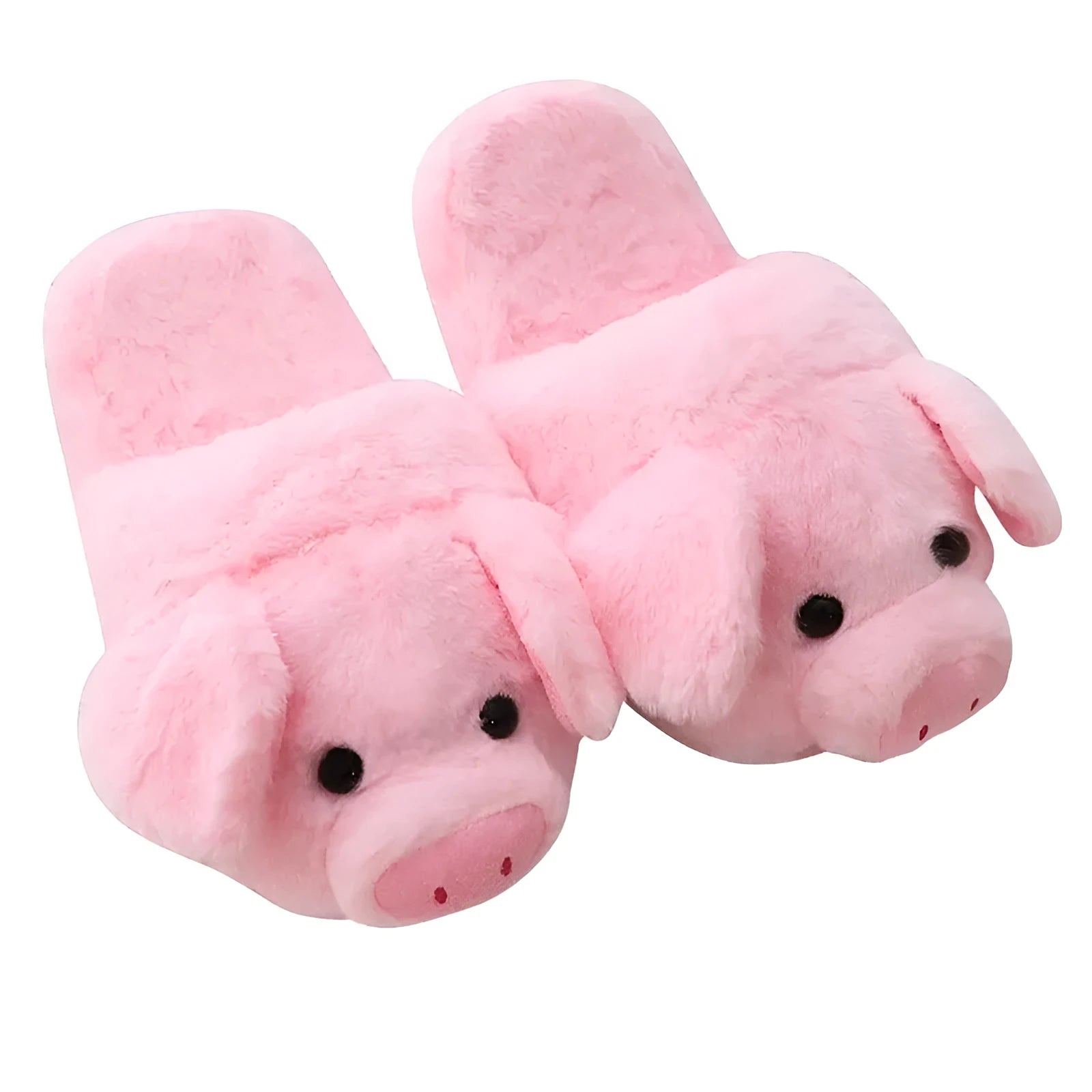 Pink pig-shaped slippers with short plush material and PP cotton filling