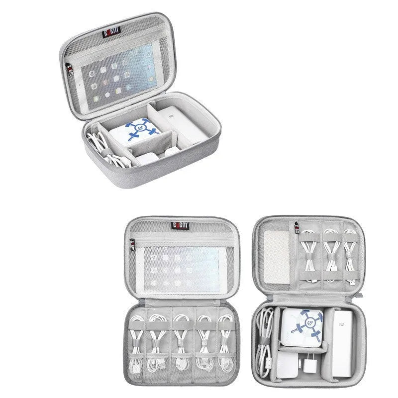 Black EVA digital storage box for organising headphones and electronic accessories