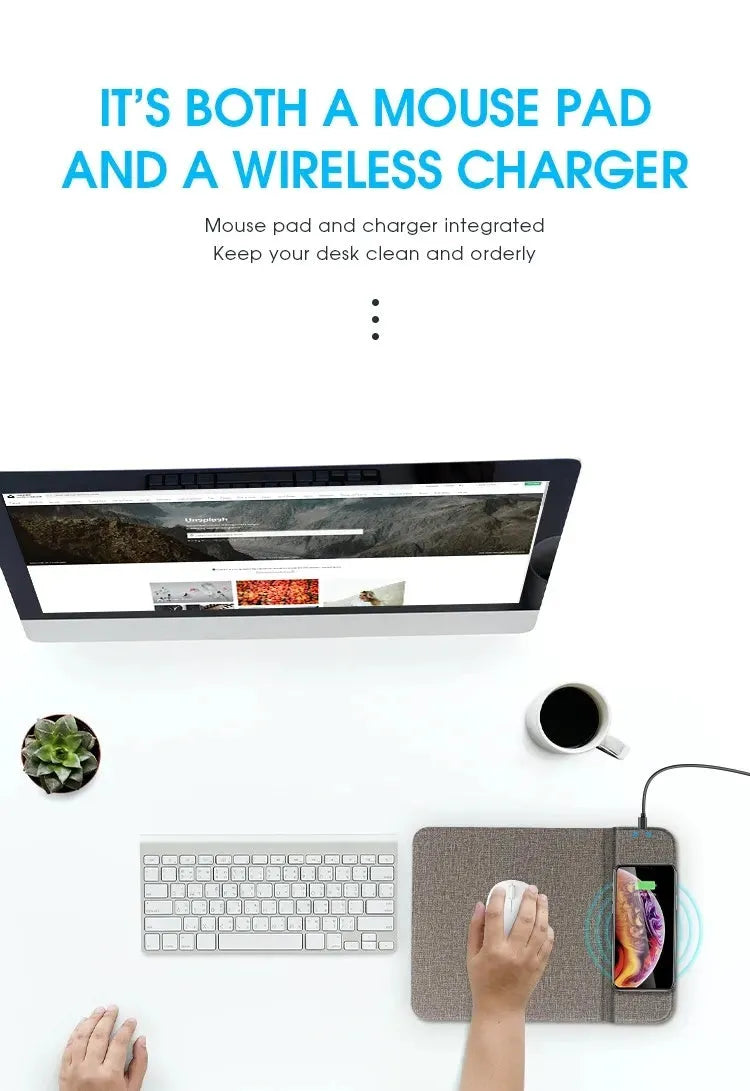 Foldable cloth phone holder wireless charging pad for smartphones on a desk