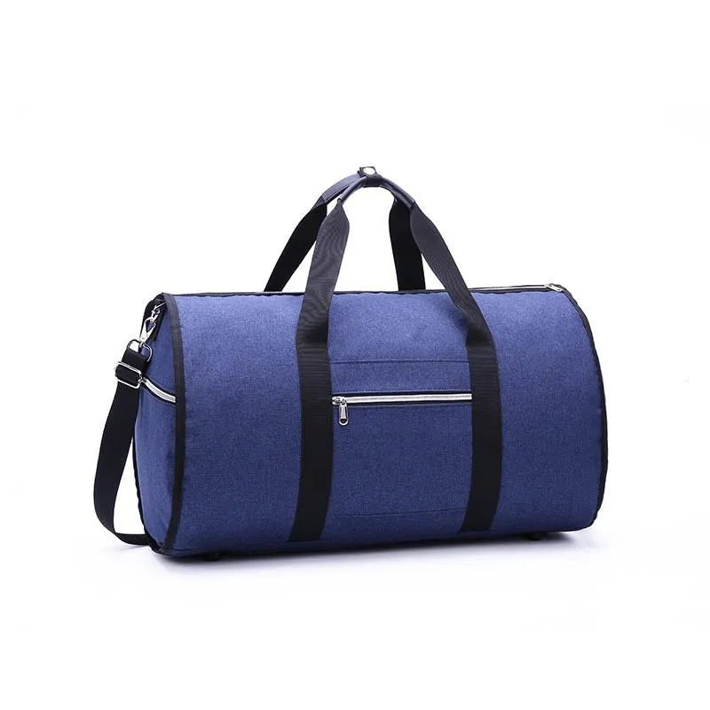 Medium cylinder travel bag in Oxford cloth, shown in black, with zipper opening and cylindrical shape.