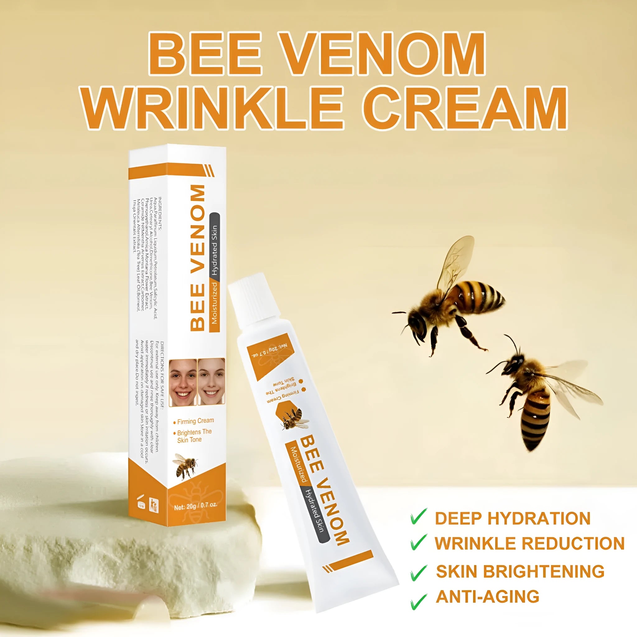BEE facial and neck cream 20g jar for moisturising face and neck skin.