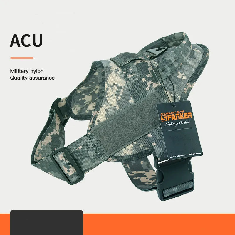 Large and medium dog harness made from 1050D nylon with UTX buckle, adjustable fit, available in Black