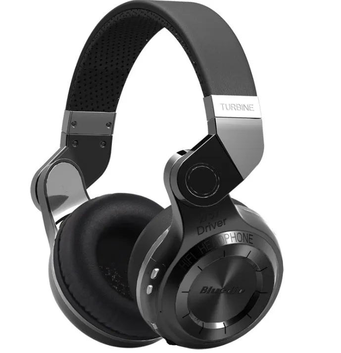 Blue String T2 black and white Bluetooth headphones with metal folding mechanism and large 57mm drivers