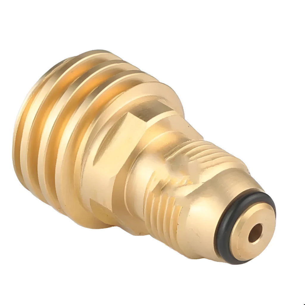 Gold brass gas brazier adapter with 7mm taper thread for LPG charging connections