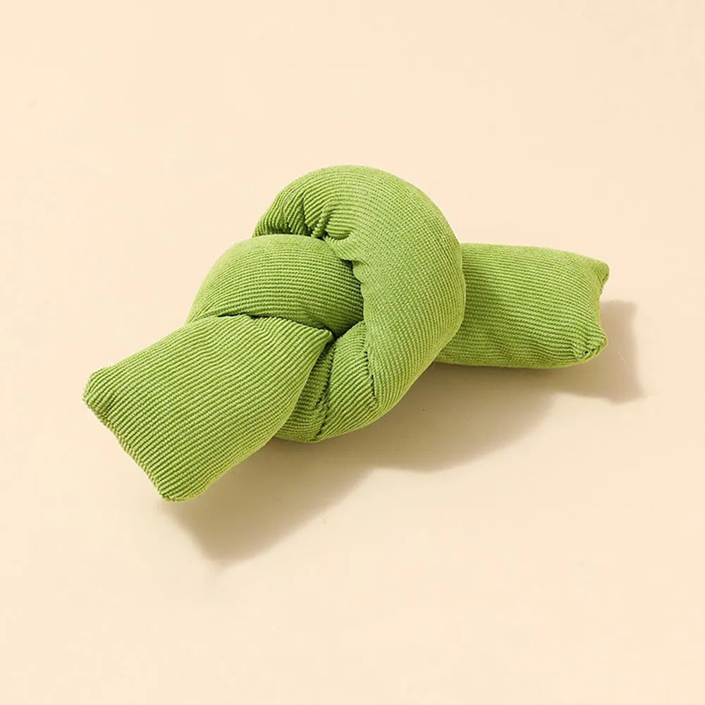 White cotton knot rope dog toy for tug play and dental health