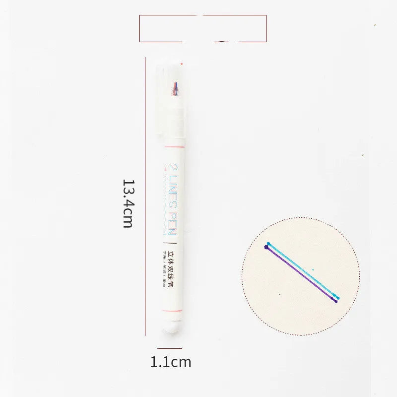 A black two-colour highlighter pen with a 0.5mm fine tip, shown with its cap off.