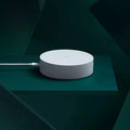 White Xiaomijia circular smart home gateway with UK plug for wall mounting