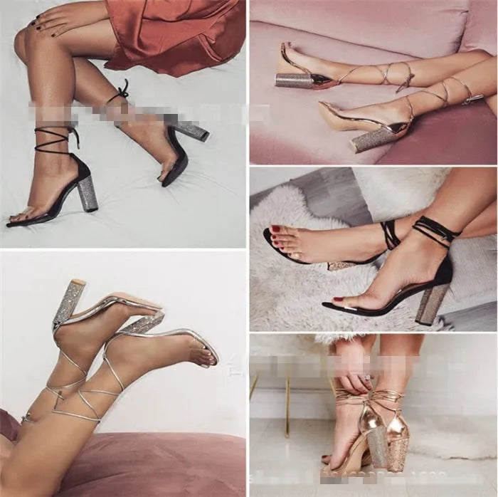 Pointed toe high heel shoes in black or gold colour with plastic construction