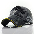 Duck cap made of cotton twill with embroidered old bull head, dome crown, available in six colours