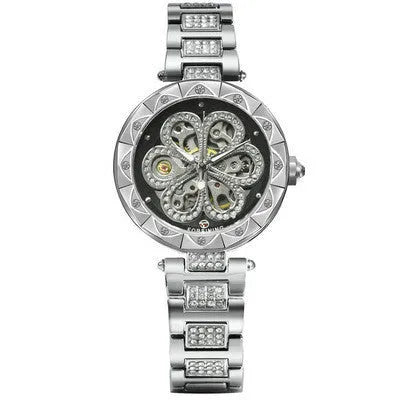 Forsining mechanical automatic ladies watch rose gold with white dial 37mm titanium alloy strap