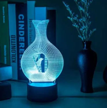 3D acrylic and ABS LED night light with seven colour options and touch control