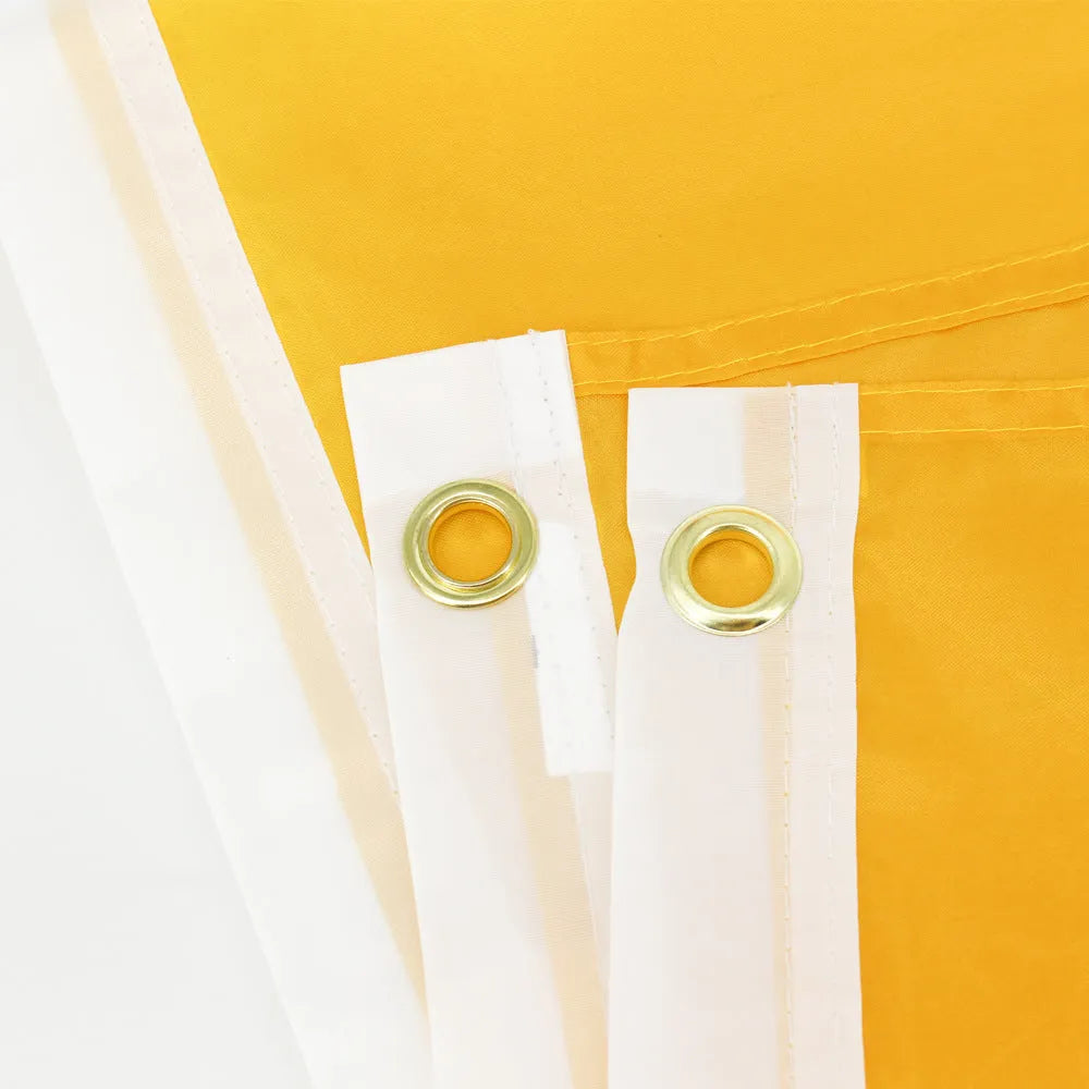 Yellow polyester screen-printed home garden decoration flag measuring 90x150cm