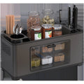 Multifunctional storage box for kitchen shelf with lid PP and 201 stainless steel modern simple style