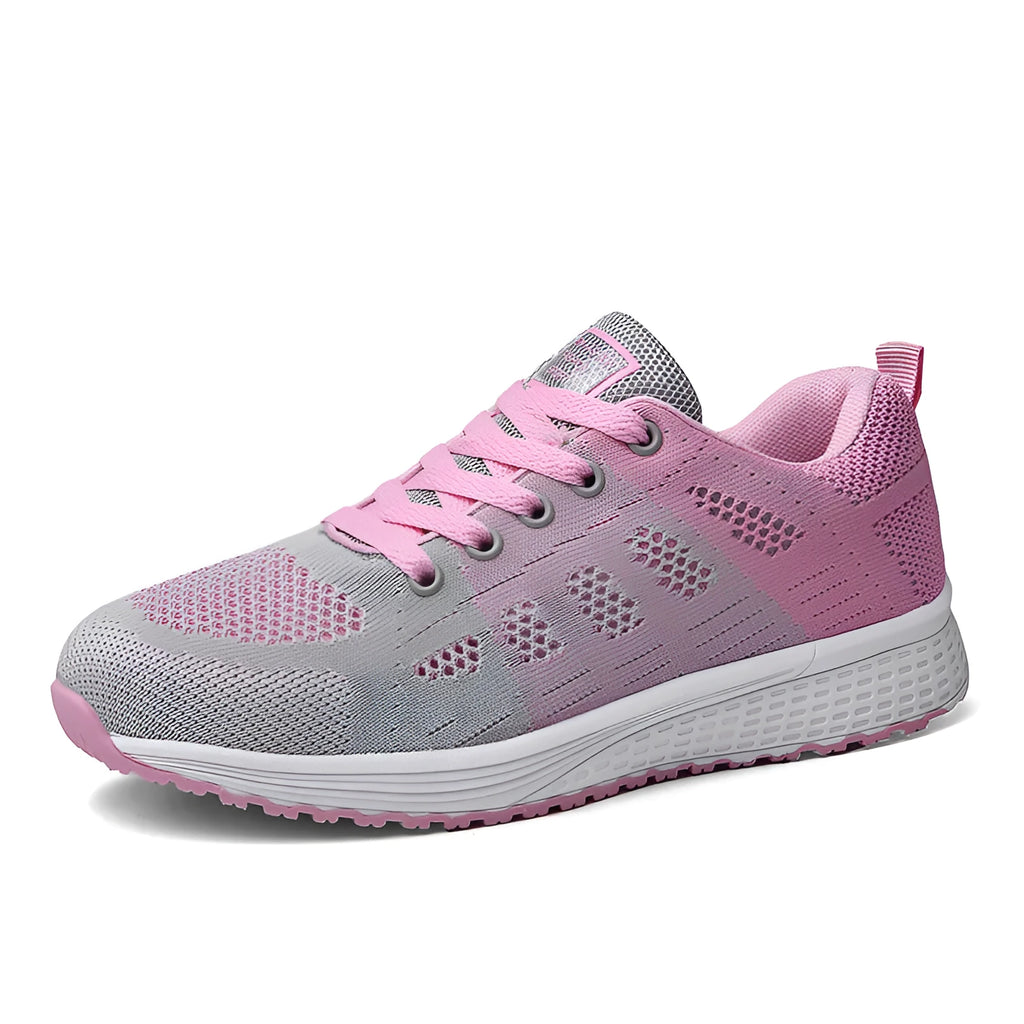 White women's high top casual shoe with back lacing and a cross bind strap on a PU upper