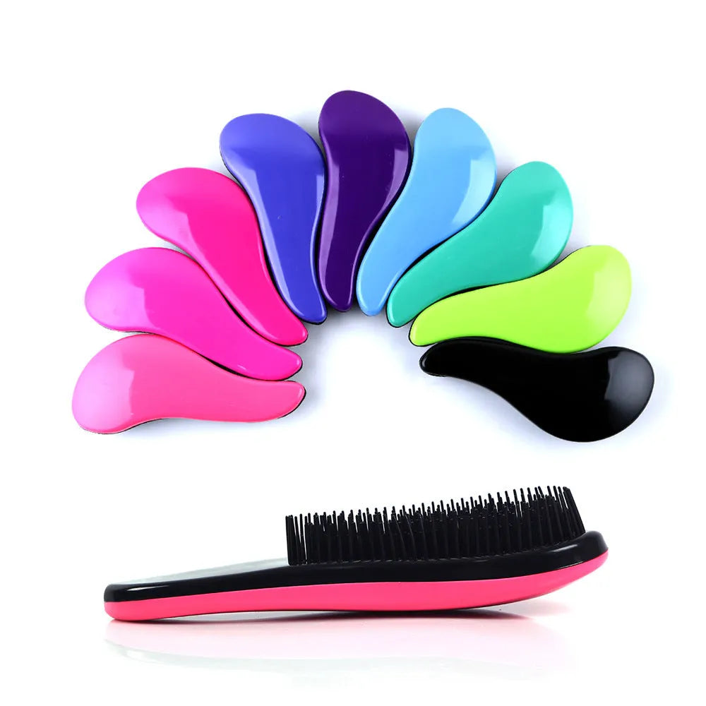 18cm plastic hair comb detangling anti-knot styling tool in black colour