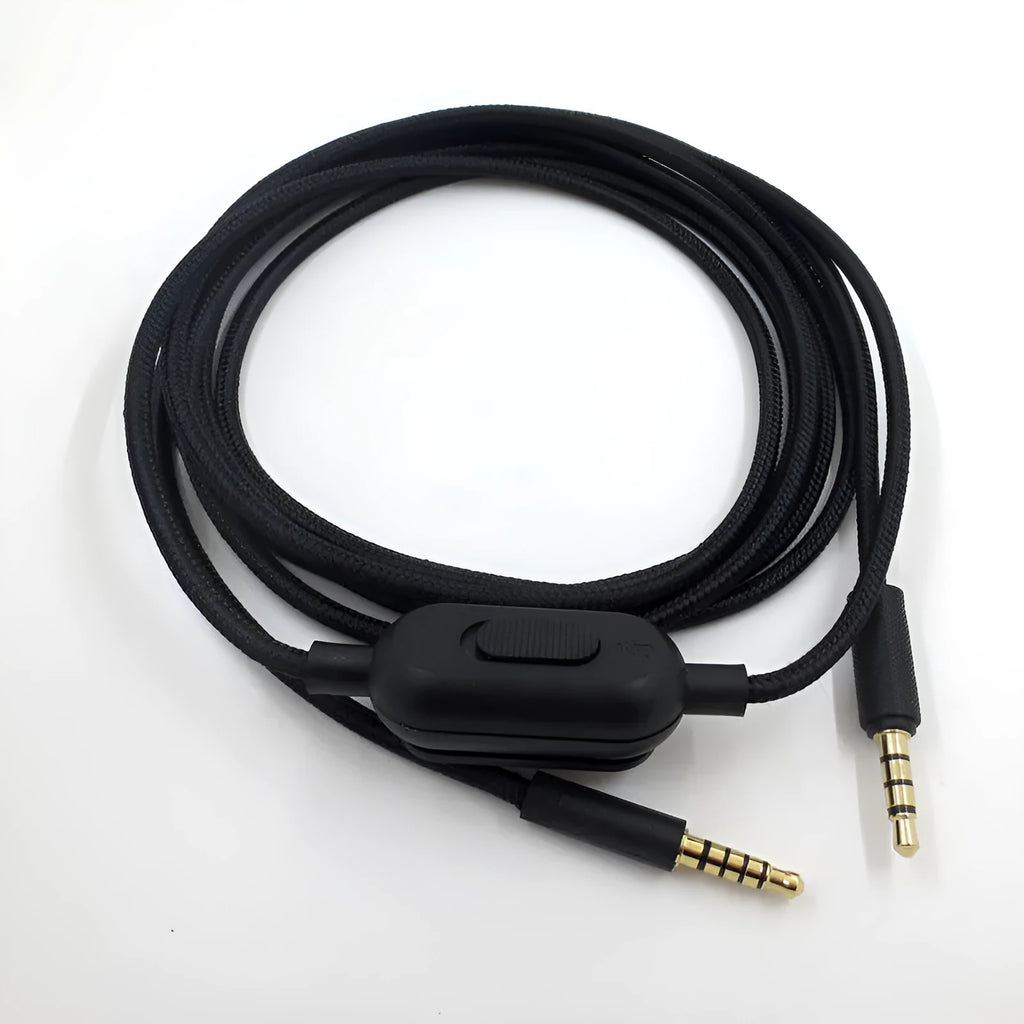 Black universal 3.5mm male-to-male audio replacement cable for headsets