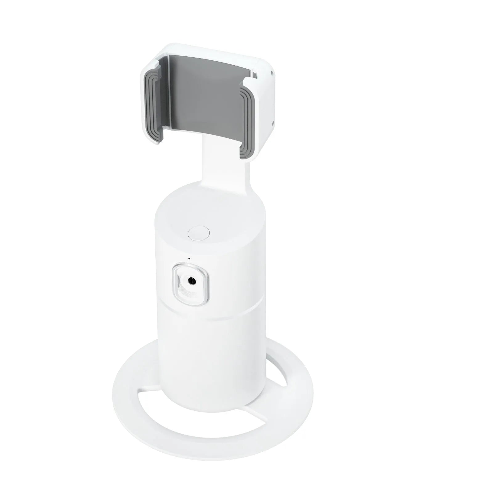 Smartphone gimbal tracking stabiliser with 360-degree rotation and clip mount for mobile phones