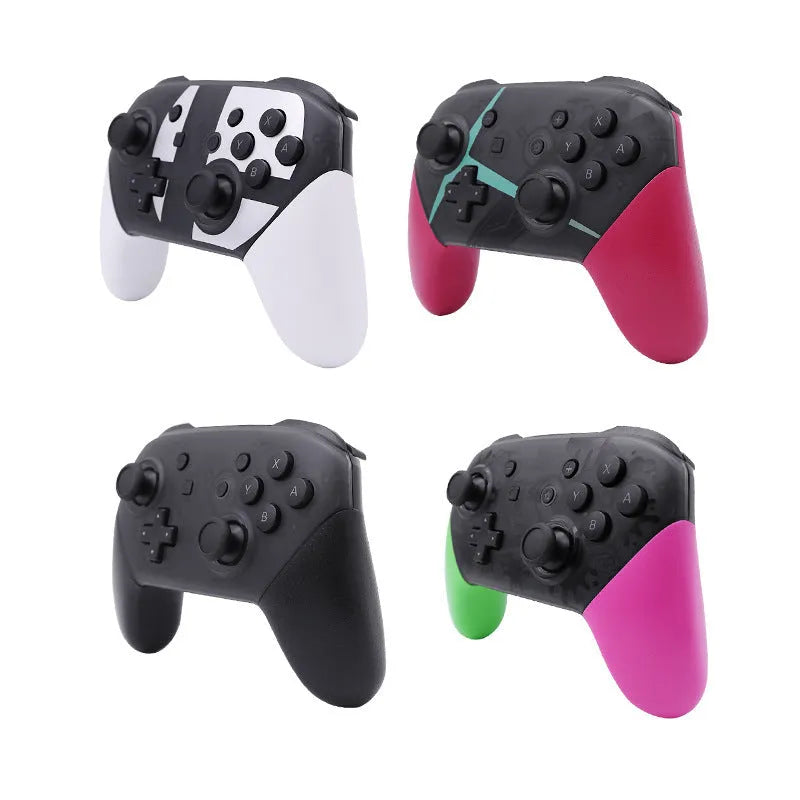 Black wireless Bluetooth gamepad for Nintendo Switch with vibration and screen capture buttons