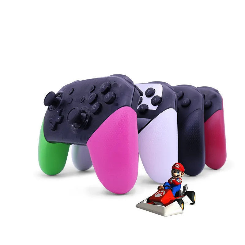 Black wireless Bluetooth gamepad for Nintendo Switch with vibration and screen capture buttons