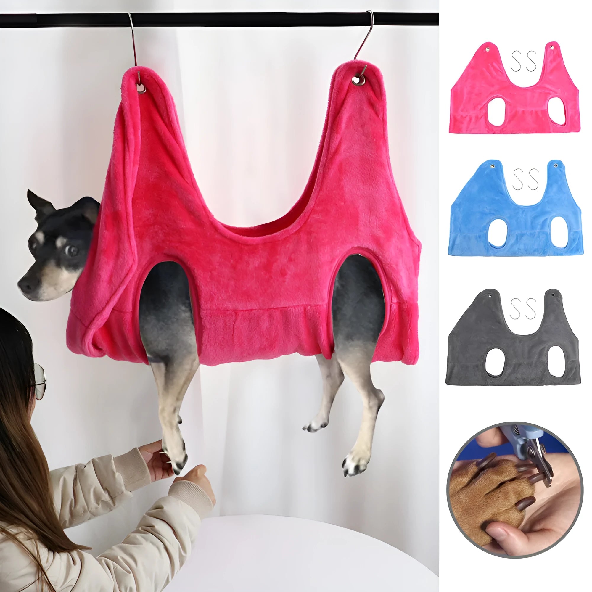 Cloth pet nest for cats and dogs in pink, available in sizes S M L measuring 25cm 30cm 35cm