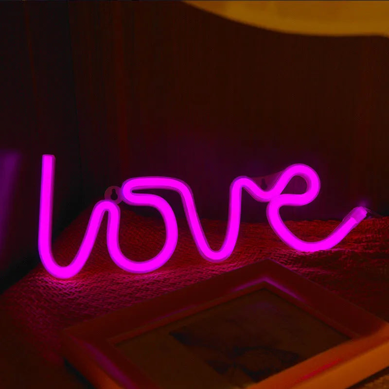 Pink and warm white LED neon sign light with silicone shell for indoor decorative use