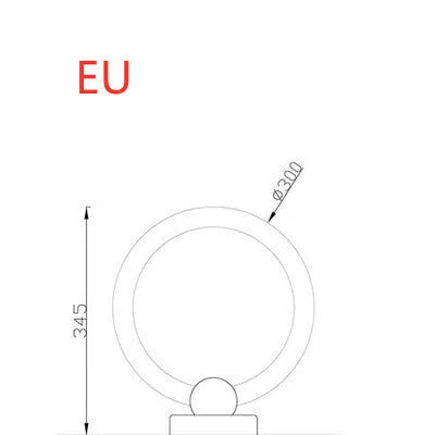 Wooden circular art chandelier with acrylic shade in modern Nordic style, showing 20cm and 30cm diameter options