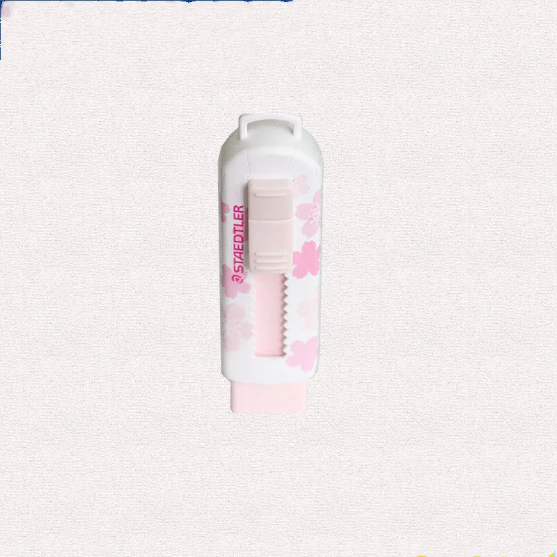 Square pink rubber eraser tool with replaceable core measuring 86mm