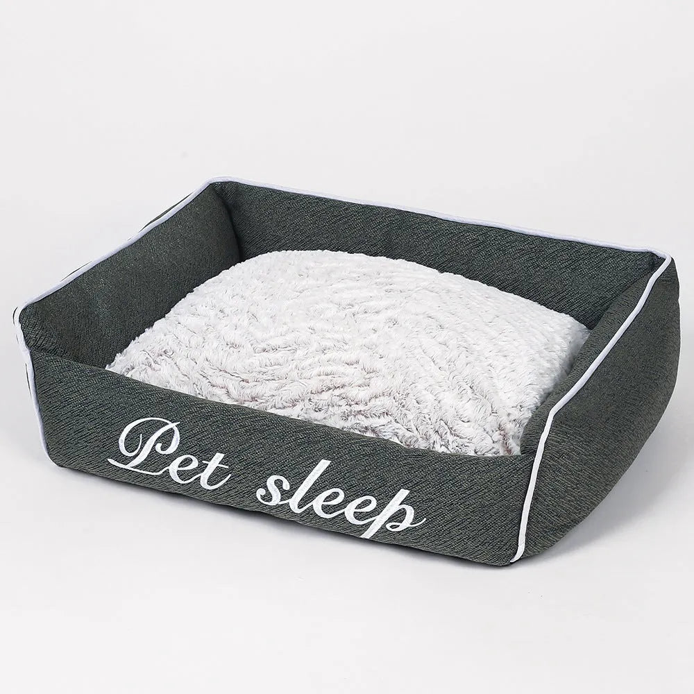 Warm cloth cat litter kennel pet bed in blue, four sizes available