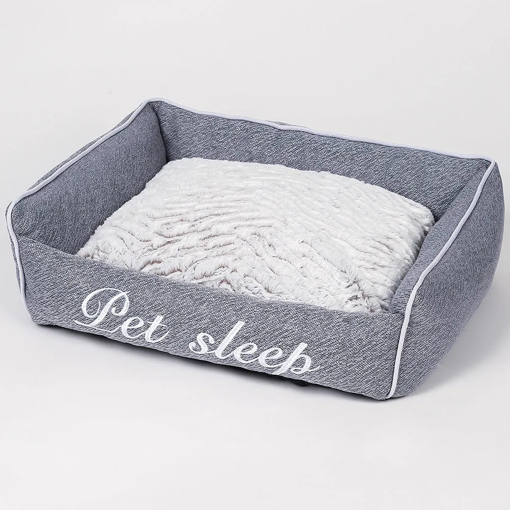 Warm cloth cat litter kennel pet bed in blue, four sizes available