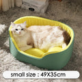 Washable cloth pet kennel for cats and dogs in black or green, shown in S, M, and L sizes.